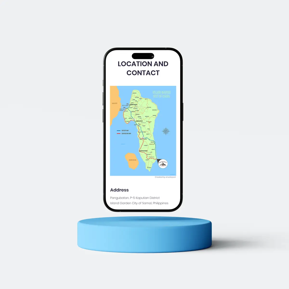 Weganzeige Karte Samal Philippinen