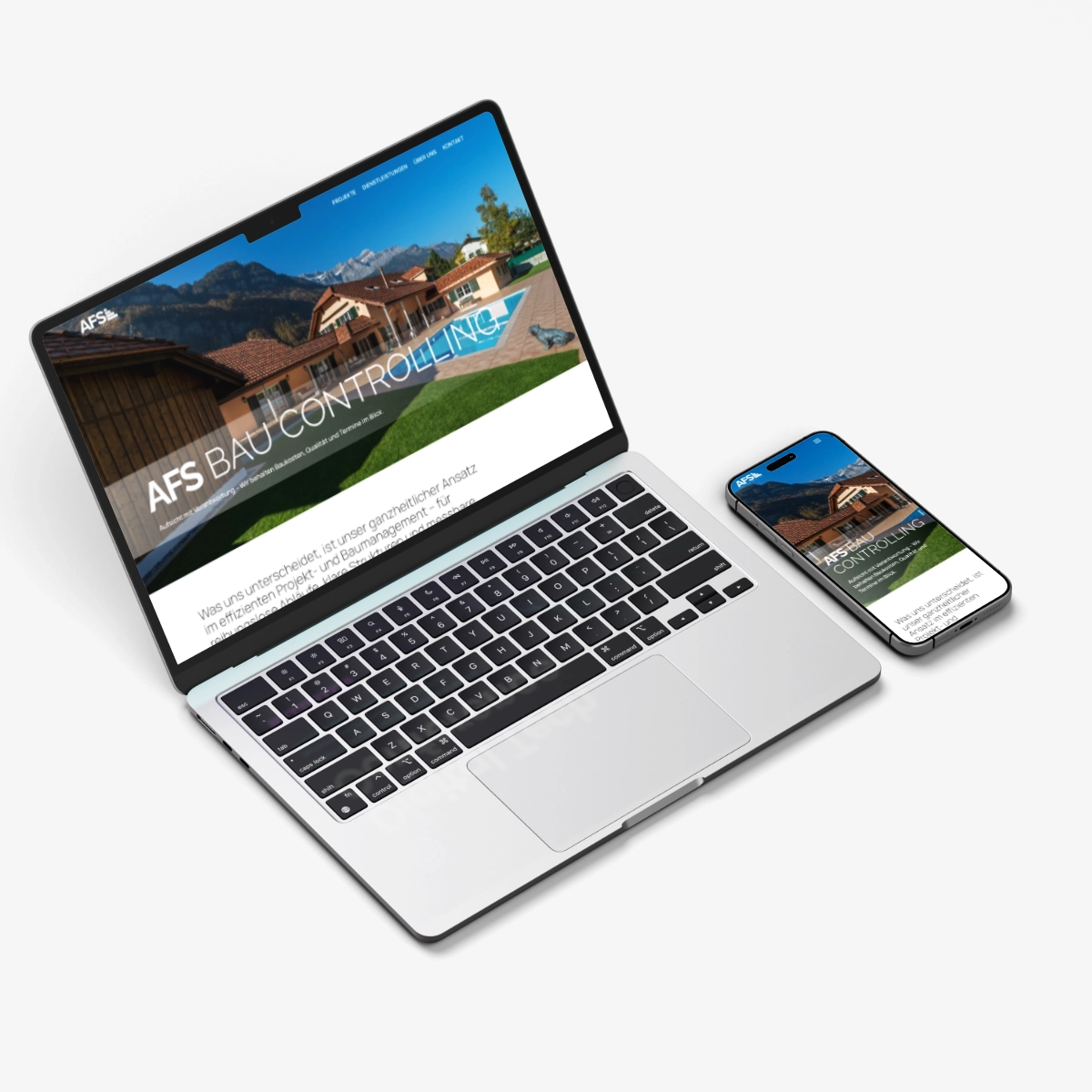webseite afs baucontrolling mockup macbook iphone